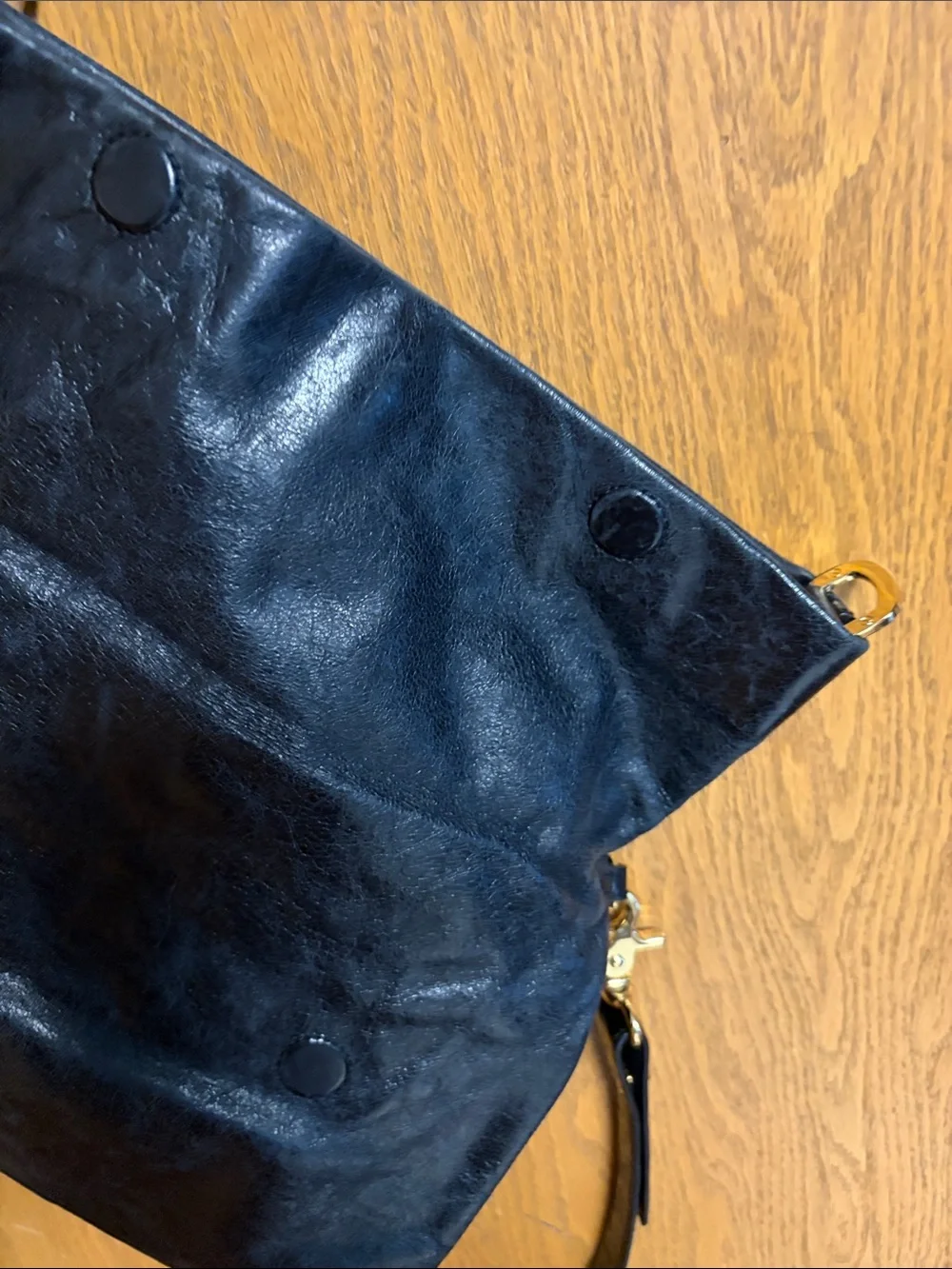 Tory Burch Vintage Dena Black Leather 3in 1 Foldover approx 12”x8”x1.5”